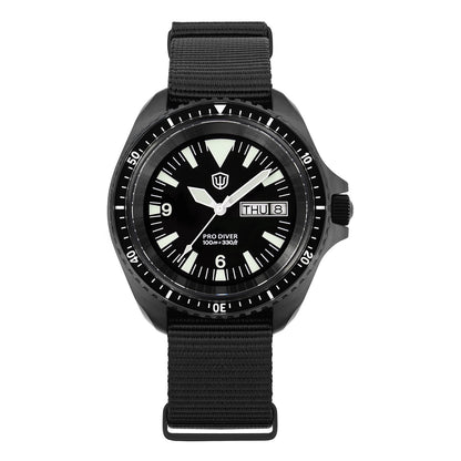 Relógio de Homem Watchdives WD1980 V3 38mm Vintage, Movimento de Quartzo VH31 Ronda 515 com Segundos Contínuos, Luminescente, Vidro de Safira