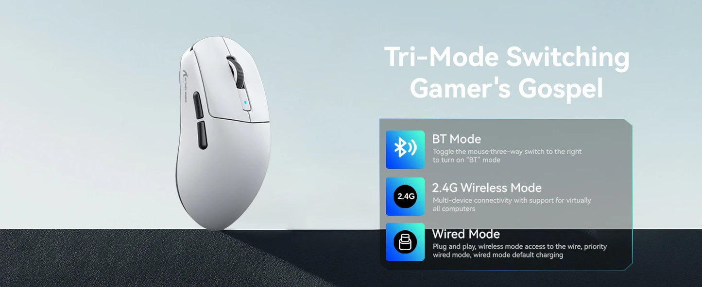 Attack Shark R6 leichte kabellose Gaming-Maus, Computermaus mit PAW 3950Max-Sensor, Nordic 52480 und 8KHz Polling