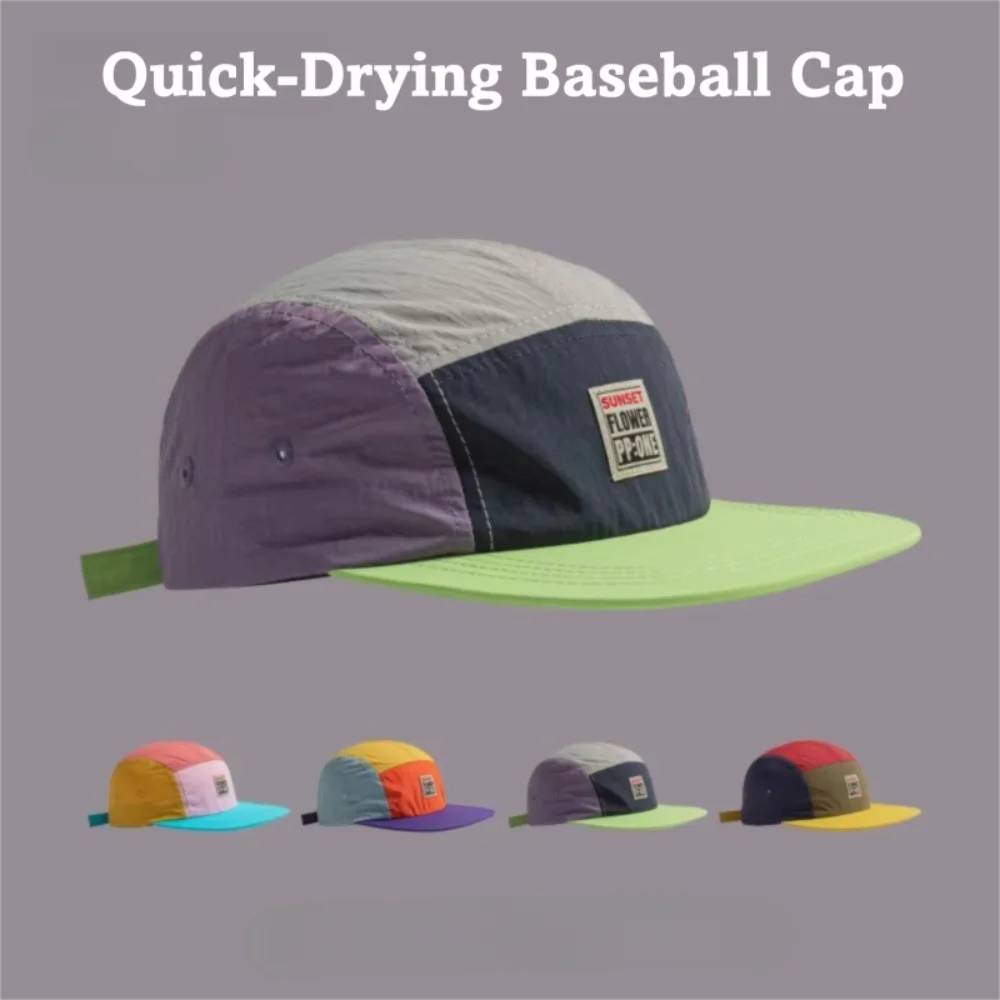 Retro Japanese Style Hip-hop Hats Thin 5 Panel Flat Brimmed Baseball Cap Breathable Quick-drying Sunscreen Hat Unisex