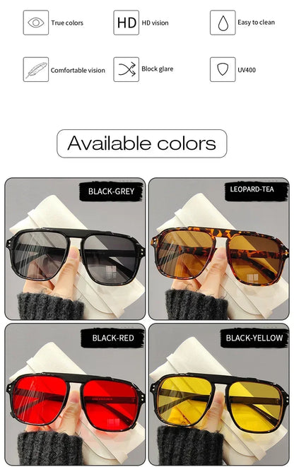 Fashion Female Sun Shades Eyewear Men Women Fashion Double Beam Sunglasses Vintage Outdoor Travel Driving UV400 Goggles