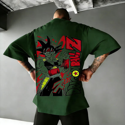 Dragon Ball Super Men's and Women's T-Shirts Bardock Anime Tee Summer Spring Boy's Retro Short Sleeves Parent-child Outfits