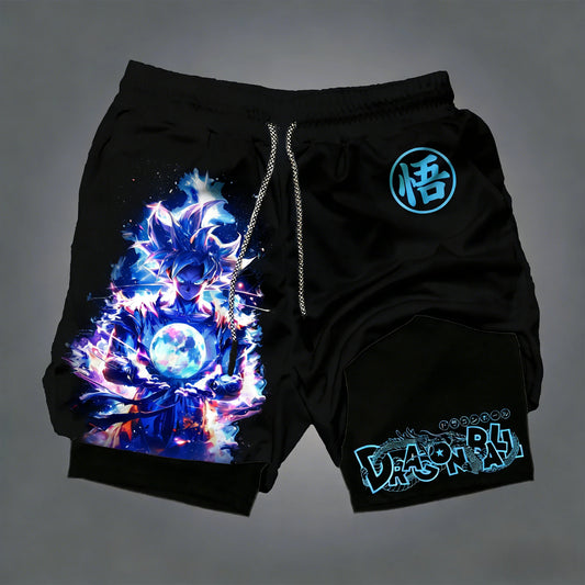 Dragon Ball Anime GOKU Peripheral Printed Double Layer Shorts 2026 Latest Spring and Summer Sports Men's Loose Breathable Pants