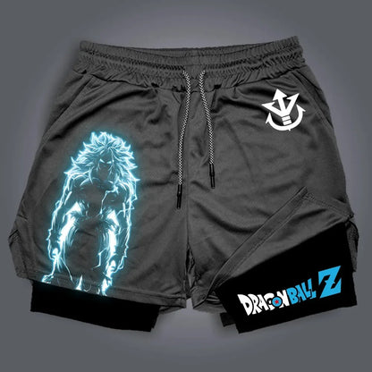 Dragon Ball Vegeta Unisex Harajuku Anime Printed 2026 Summer New Product Sports Breathable Quick Drying Double Layer Shorts