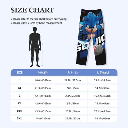 Custom Print Men's Soniced Pajama Pants Hedgehog Game Sleepwear Sleep Lounge Bottoms with Pockets