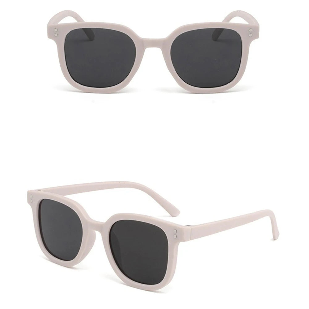 KLASSNUM 2026 Trendy Children's Sunglasses Large Square Black Sun Glasses 2-8 Years Kids Girls Boys Sunglass for Travel Outdoor