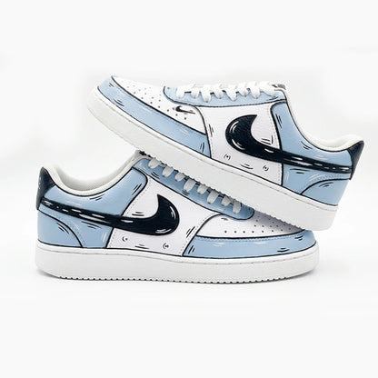 Custom Sneakers NIKE COURT VISION   Messy Line Design Couple Matching Shoes Unisex Low-Top Skate  retro shoes