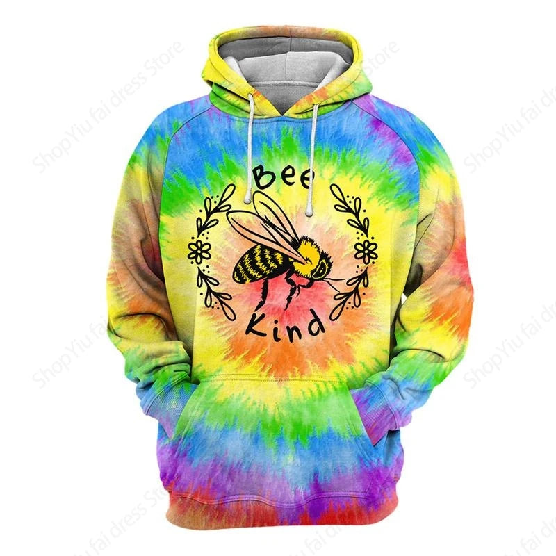 Vintage Hoodies For Men Wolf Bee Animal Pattern 3D Print Hoodie Men Fashion Hoodie Sweatshirt Boy Coat Women Sweat 6XL Tracksuit