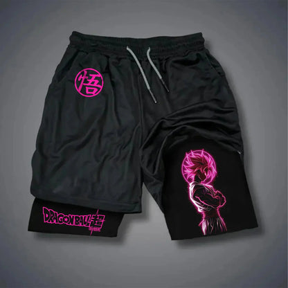 Dragon Ball Super Licensed Shorts 2025 - Japanese Anime Breathable Quick-Dry Beach Pants, Retro Y2K Hip Hop Style