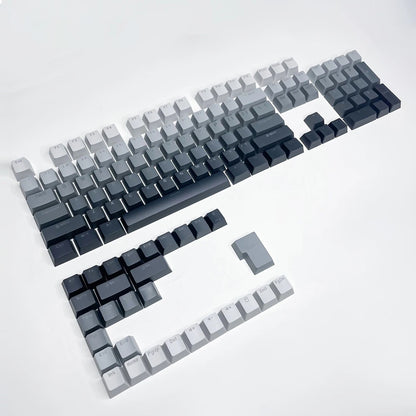 RGB-Gamer-Tastenkappen mit Farbverlauf-Hintergrundbeleuchtung für mechanische Tastaturen mit MX-Switches, OEM-Profil, PBT-Keycaps, Weiß/Blau, ISO-Layout, DIY-Tastenkappen