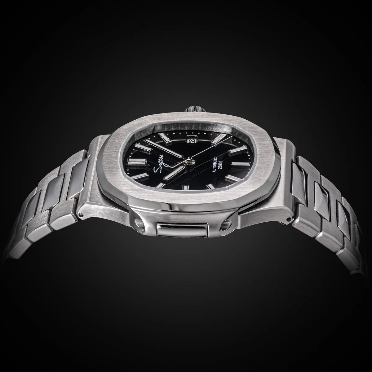 Sugess Men's Watch Automatic Mechanical Wristwatch Miyota 9015 Movement MOP Dial Luminous Waterproof 5bar Bracelet Luxury S466