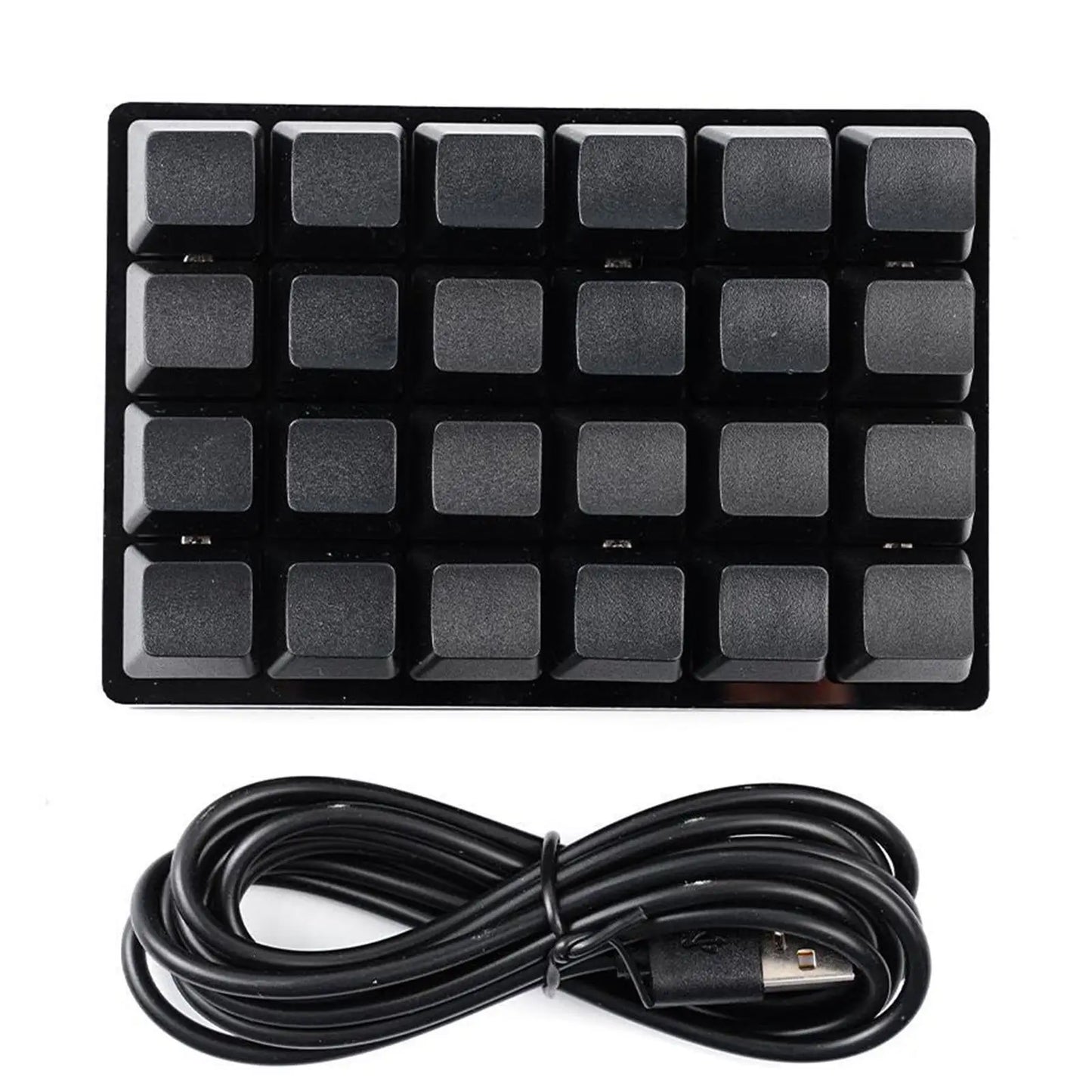 Mini-USB Custom Mechanische Tastatur mit 24 Tasten, Schwarz/Weiß, Gaming-Tastatur, Sayo-Gerät, programmierbares Shortcut-Keypad mit Makrotasten