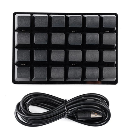 Mini-USB Custom Mechanische Tastatur mit 24 Tasten, Schwarz/Weiß, Gaming-Tastatur, Sayo-Gerät, programmierbares Shortcut-Keypad mit Makrotasten