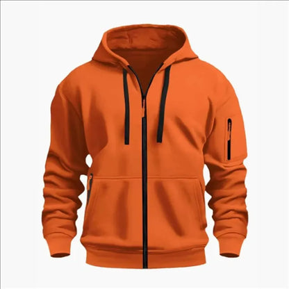 Men's Sweatshirts with Zipper Pockets Thin Solid Color Half Tracksuit Casual Outdoor Hooded Tracksuit Long Sleeves Jacket Coats