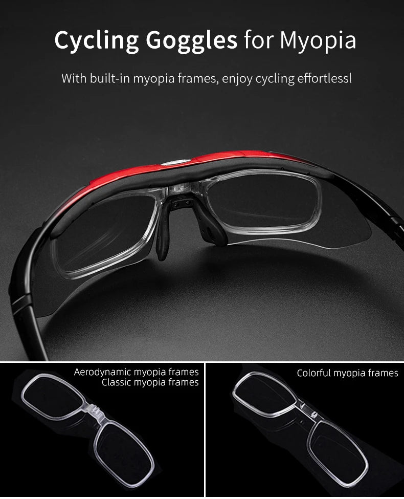 ROCKBROS Polarized Cycling Glasses Men Sports Sunglasses Road MTB Mountain Bike Bicycle Riding Protection Goggles Eyewear 5 Lens