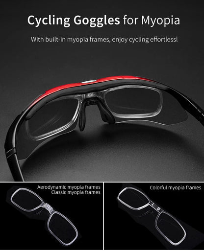 ROCKBROS Polarized Cycling Glasses Men Sports Sunglasses Road MTB Mountain Bike Bicycle Riding Protection Goggles Eyewear 5 Lens
