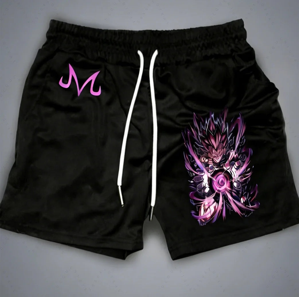 Dragon Ball Goku Vegeta Anime Printed Double Layer Shorts 2026 American Summer Men's Women's Fashion Sports Shorts Fans Gifts