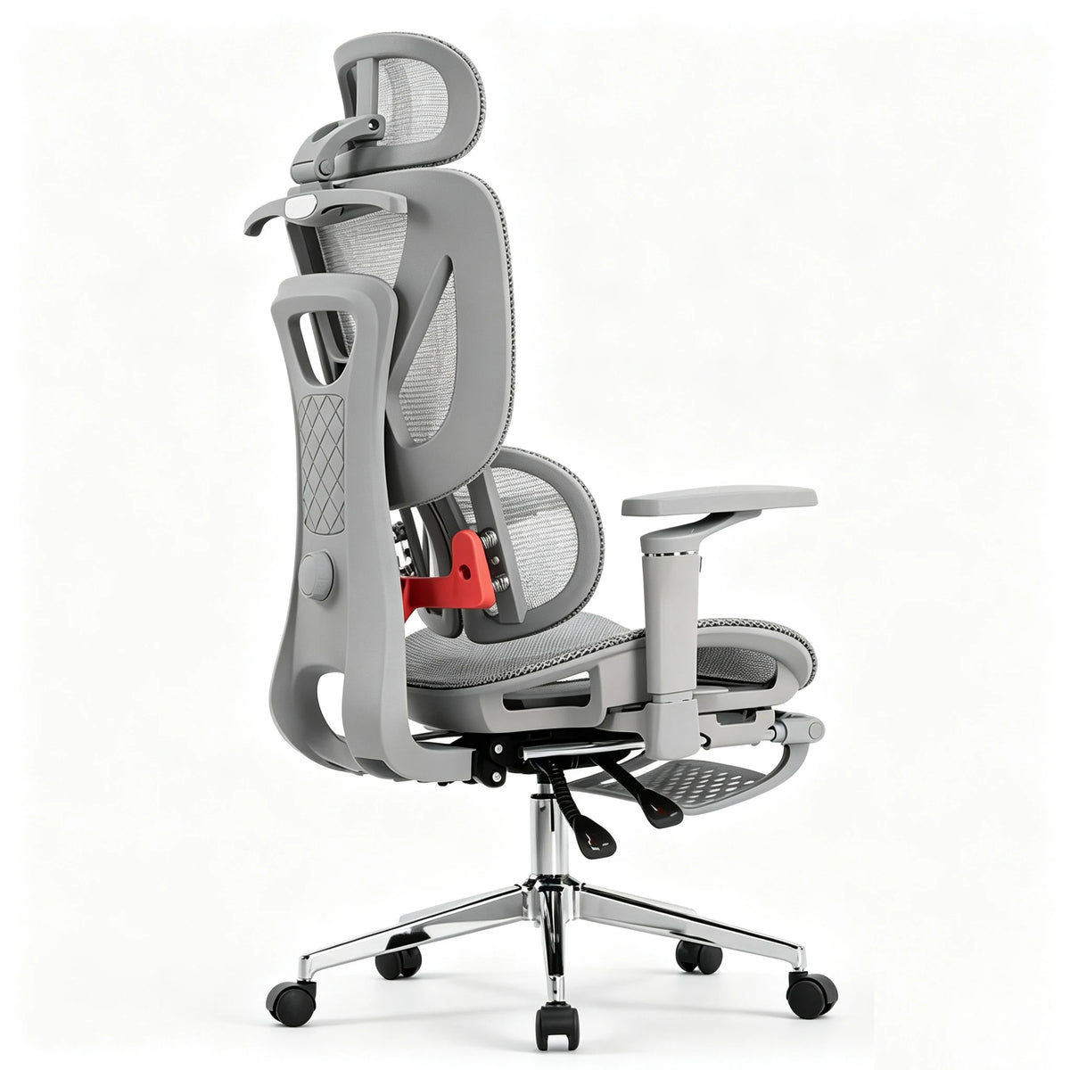 Chaise de bureau ergonomique pour ordinateur, base en alliage d'aluminium robuste, pour poste de travail à domicile, chaise de jeu pour ordinateur