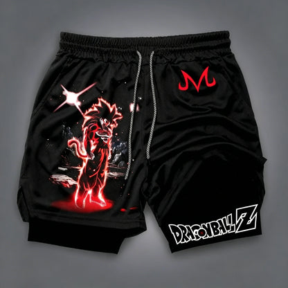 2026 New Dragon Ball Anime Goku Peripheral Printed Double-layer Shorts, Summer Men's Sport Loose Comfortable Breathable Pants