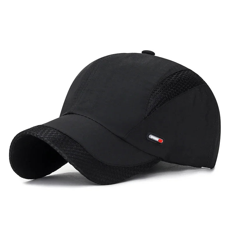 Summer Breathable Mesh Quick-Drying Hat Outdoor Sports Sun Hat Red Leather Label Sun Protection Sun Hat