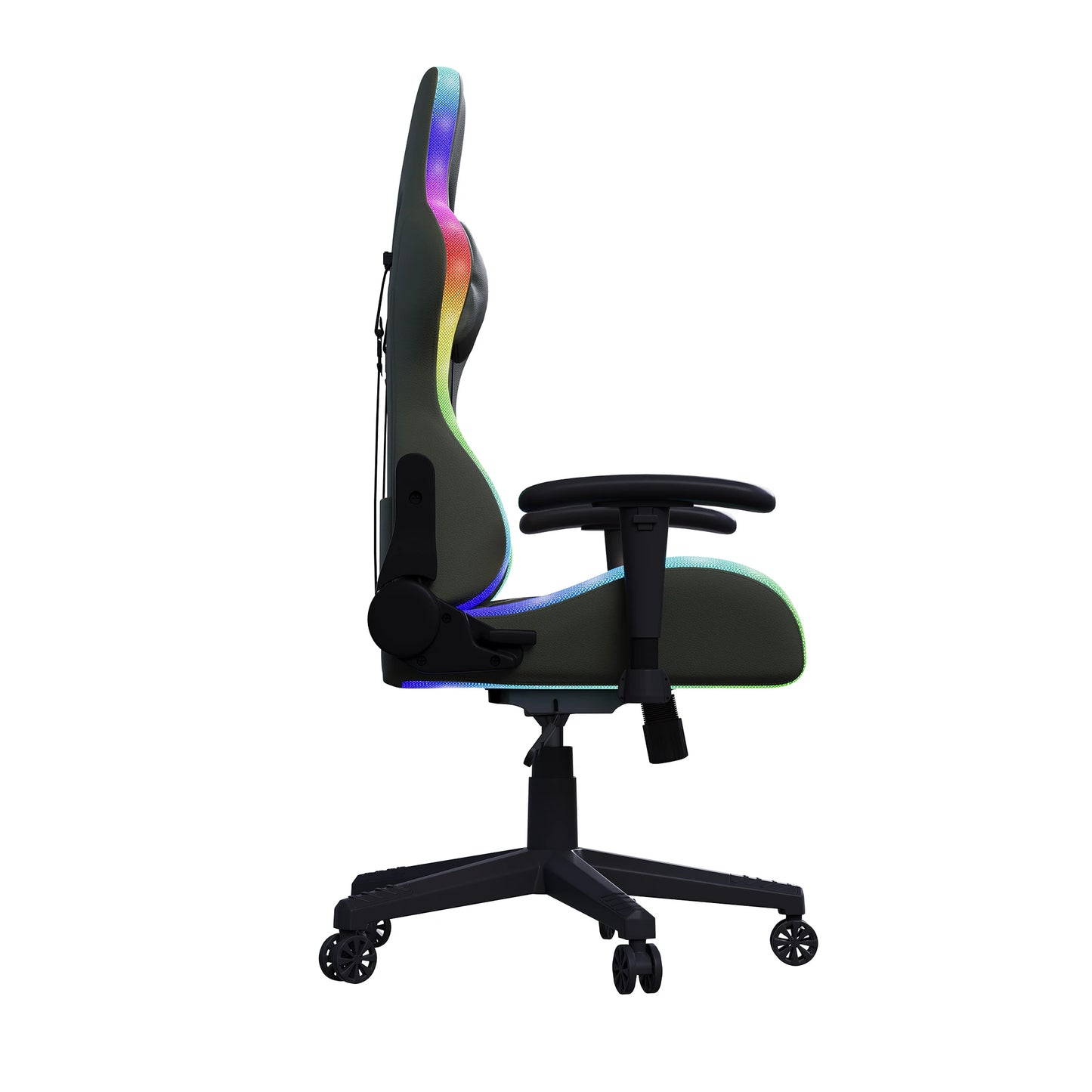 Gaming Chair,Ergonomic Gaming Chair with LED,Adjustable Computer Chair for Teenagers,Lumbar Cushion,Gamer Chair,Black