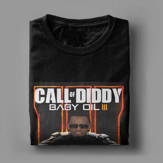 Pánské tričko Call of Diddy Party Brainrot Sigma, humorné tričko ze 100% bavlny, krátký rukáv, tričko s kulatým výstřihem, klasické oblečení