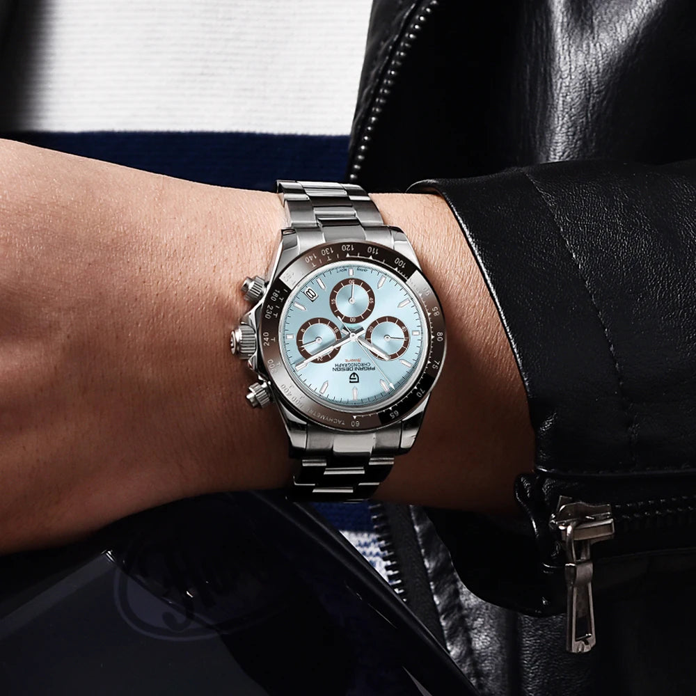 PAGANI DESIGN chronograafhorloge voor heren – Luxe quartz-polshorloge, verlicht en waterdicht.