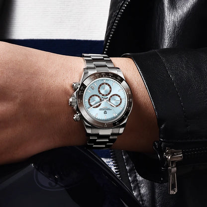PAGANI DESIGN chronograafhorloge voor heren – Luxe quartz-polshorloge, verlicht en waterdicht.