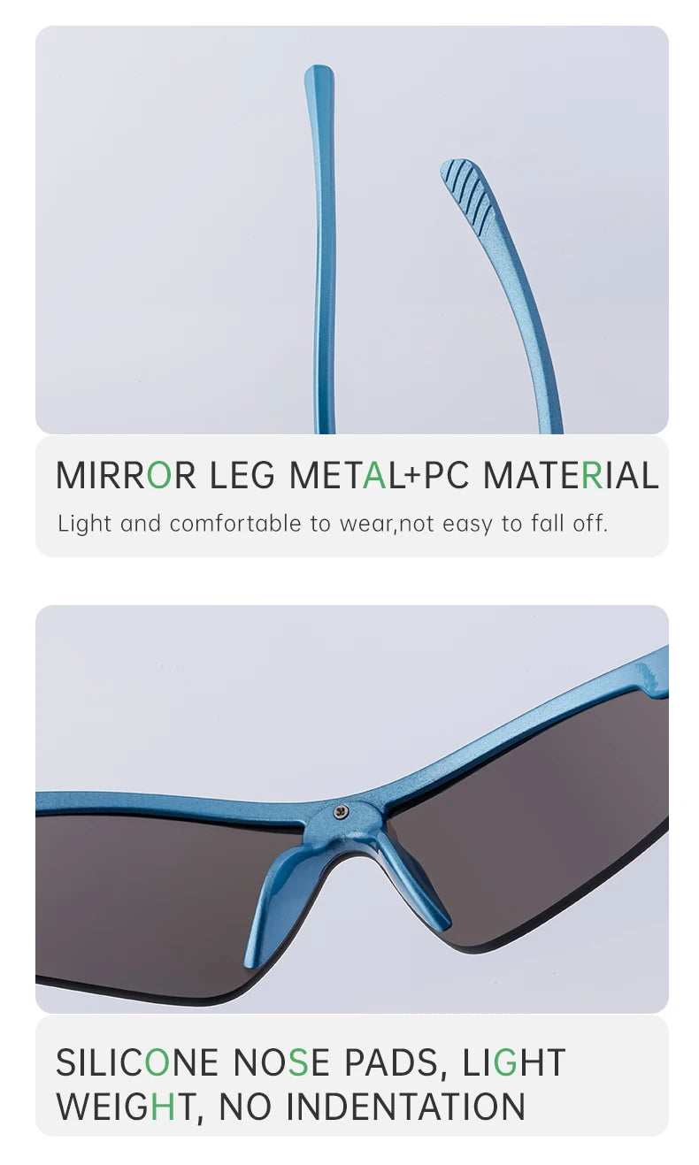 Sports Sunglasses Women Outdoor Cycling Goggle Men Fashion One-Piece Windproof Sunglass Male 2026 New Semi-Rimless Sun Glasses