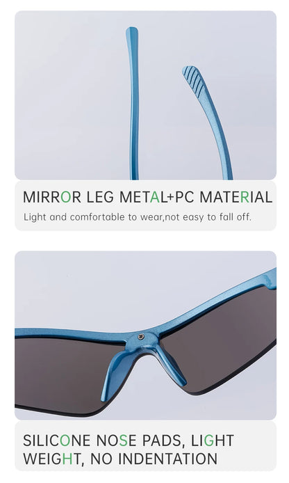 Sports Sunglasses Women Outdoor Cycling Goggle Men Fashion One-Piece Windproof Sunglass Male 2026 New Semi-Rimless Sun Glasses