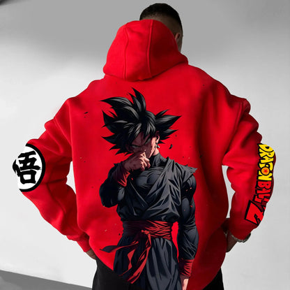 Oversized Men's Hoodie Dragon Ball Goku Anime Print Women Pullover Streetwear Casual Spring Autumn Hooded Sweatshirt Y2k Clothes