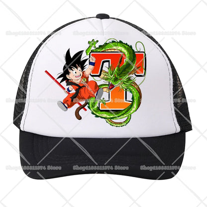 Casquettes de baseball en maille Dragon Ball - Dessin animé Son Goku - Lettres - Adultes et enfants - Casquettes de sport - Anime - Été - Protection solaire - Casquette à visière - Cadeau - Nouveauté