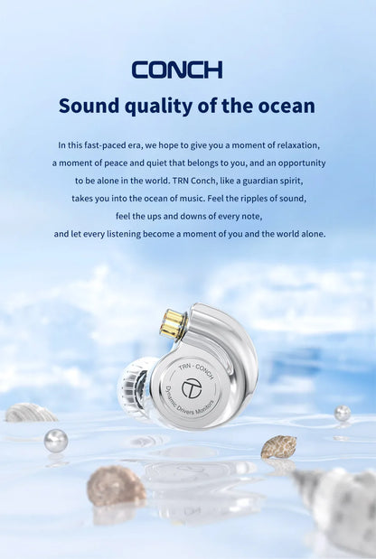 TRN Conch Lucky Bag In-Ear-Monitore – kabelgebundene DLC Diamond Dynamic HiFi-Ohrhörer mit Tuning-Düsenfiltern für Xiaomi