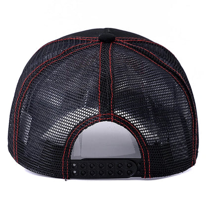 Casquette de camionneur unisexe en maille, motif moto classique, casquette de baseball d'été respirante, casquette streetwear pour hommes et femmes