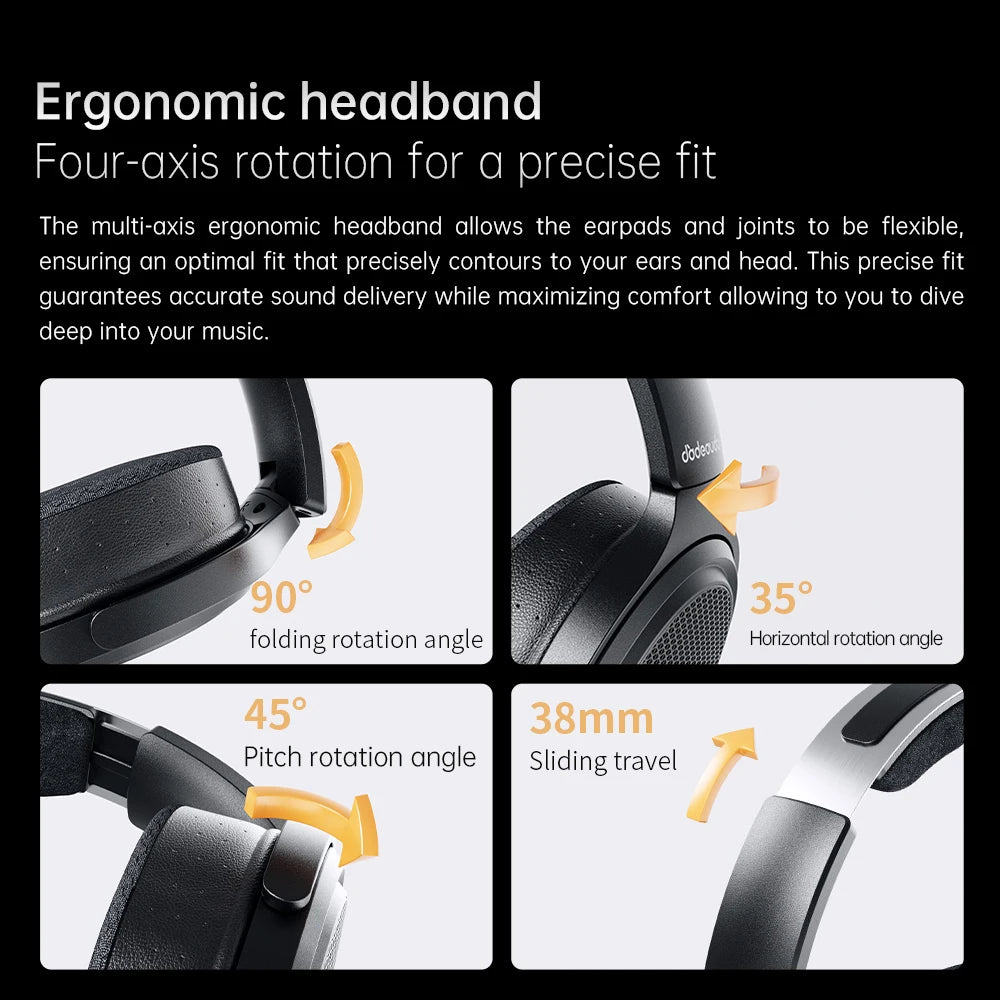 Auriculares audiófilos over-ear magnéticos planares FiiO JT7 – Driver de 95x86mm, headset HiFi con cable de 4.4mm y 3.5mm