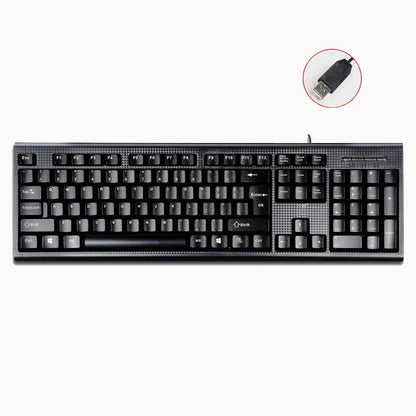 Q9 Einzelne Tastatur USB, quadratischer Anschluss, für Büro und Zuhause, PS2-Rundanschluss, kabelgebunden, für Desktop-Computer