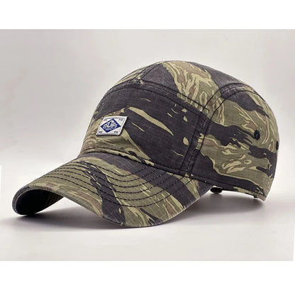 Workwear Style Camo Short Brim Baseball Cap for Men Women, Trendy Unisex Outdoor Sun Protection Peak Hat