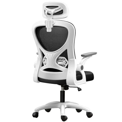 Chaise de bureau ergonomique réglable avec support lombaire en maille, appui-tête inclinable et pivotant, mobilier de bureau, chaise d'ordinateur, chaise de jeu, bureau à domicile, salle d'étude