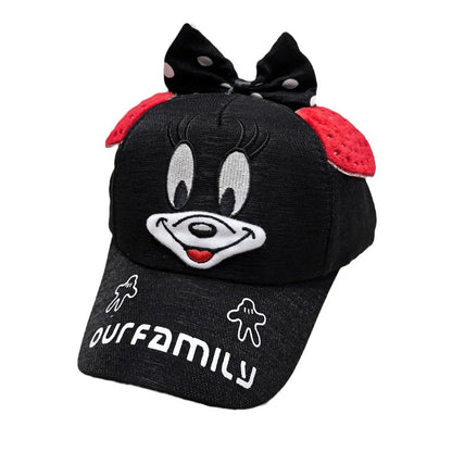 Casquette de baseball Disney Minnie Mickey Anime en coton et polyester, avec personnage de dessin animé, visière, pour déguisement, cadeau d'anniversaire pour enfants
