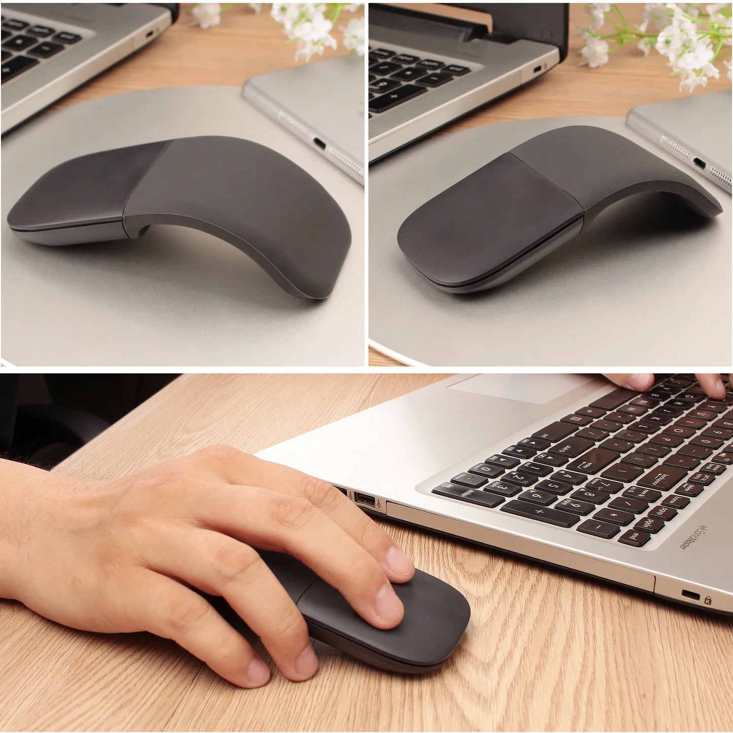 Bluetooth Arc Touch Mouse For Microsoft Surface Wireless Ergonomic Mause Computer 3D Silent Laser Mice For Laptop PC Windows