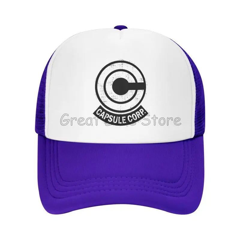 Capsule Corp Mesh Baseball Caps Unisex Hip-Hop Trucker Hat Anime DBZ Dad Hat Adjustable Racing Cap Summer Trucker Snapback Hats