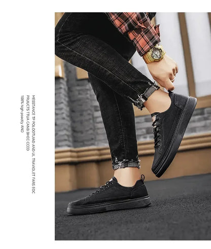 Classic Men's Sneakers Platform Slip-On Casual Leather Sneakers New Comfort Flat Spring Loafers Shoes