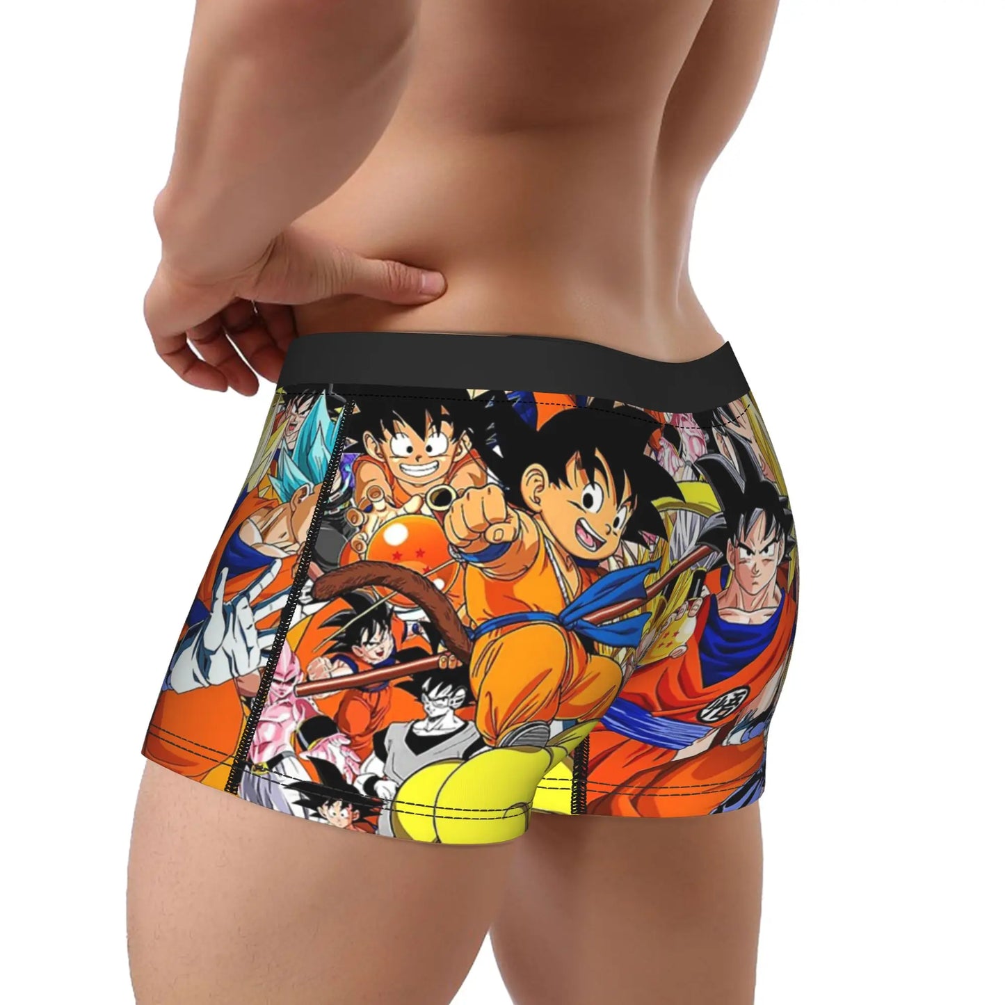 Men Dragon Ball Z Goku Vegeta DBZ Underwear  Funny Boxer Briefs Shorts Panties Homme Soft Underpants Plus Size