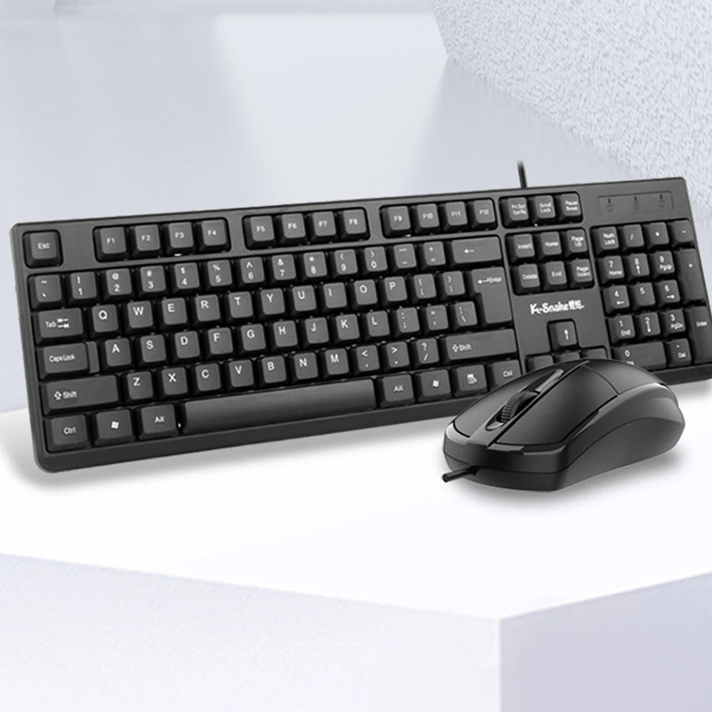Neue kabelgebundene USB-Tastatur für PC, Computer und Notebook mit optischer kabelgebundener Maus für Windows, Mac OS, Desktop, Laptop und PC