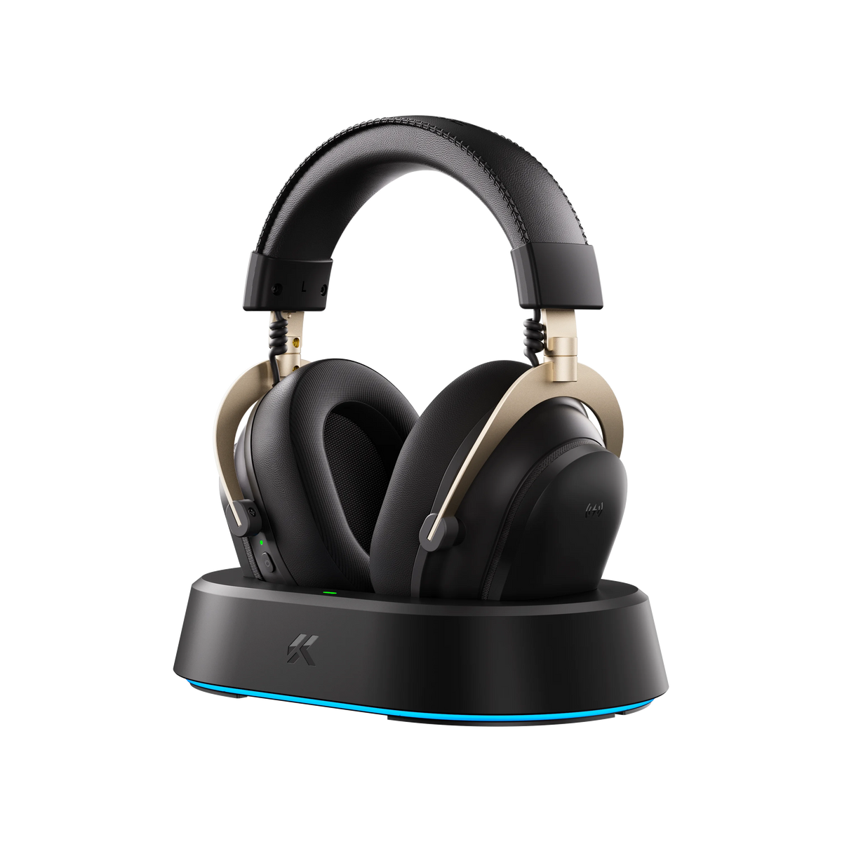 Casque de jeu sans fil magnétique MCHOSE V9 Turbo+ avec son surround 7.1 90 °   Écouteurs pivotants à faible latence avec chargement magnétique RGB