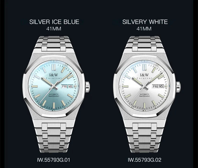 CARNIVAL Men's Mechanical Watch Brand Luxury Sapphire NH36 Movement Automatic Wrist Watches 50m Waterproof for Men