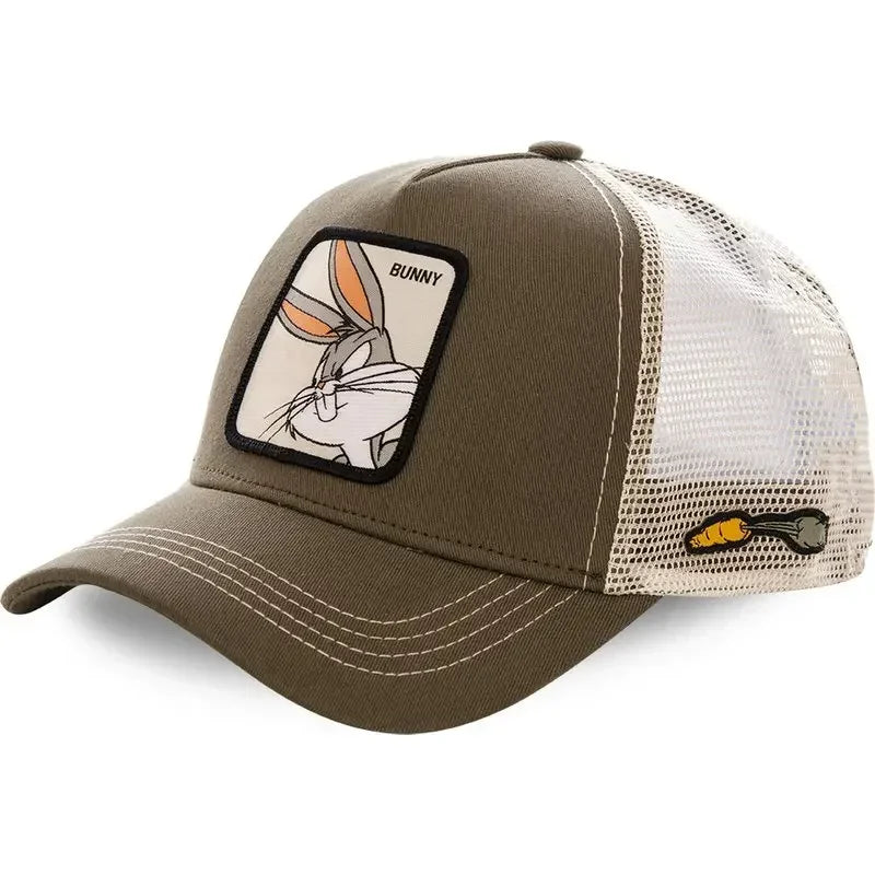 Czapka unisex z motywem anime, naszywka haftowana, czapka baseballowa, czapka typu trucker, czapki siatkowe, czapka przeciwsłoneczna