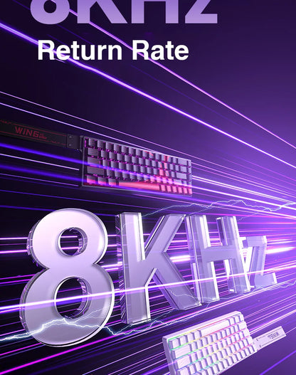 AULA WIN60 HE Magnetic Keyboard 21 Keys Butterfly Keycaps Wired 8K Return RGB Hotswap Customized E-sports Gaming Keyboard