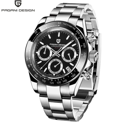 PAGANI DESIGN chronograafhorloge voor heren – Luxe quartz-polshorloge, verlicht en waterdicht.