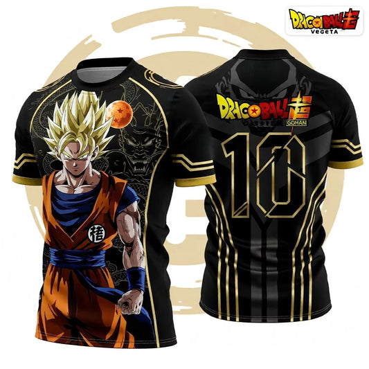 2026 Summer Dragon Ball Retro Fitness T-shirt Men's Oversized 3D Printed Short-sleeved Family Unisex Children's Sports Shirt