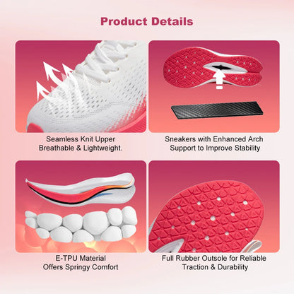 Baasploa Men Running Shoes Professional Training Women Carbon Plate Mesh Breathable Sneakers Male Lightweight Unisex Sport Shoes